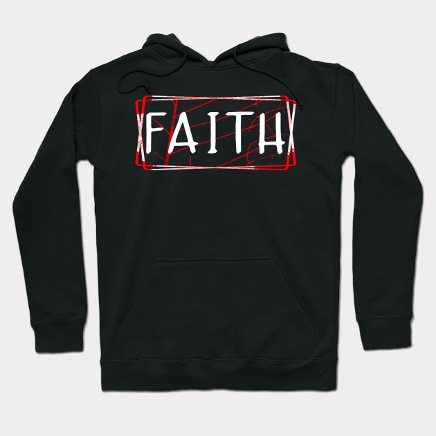 Faith Red White Black Hoodie by joyjeff